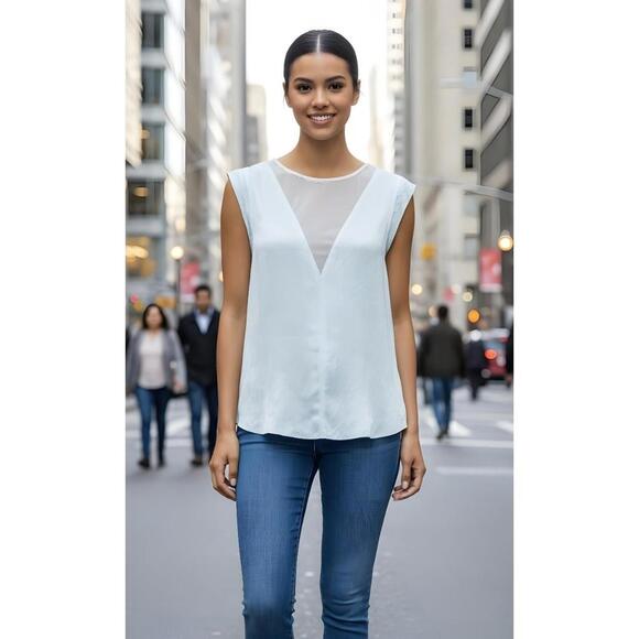 REBECCA TAYLOR Women’s 100% Silk Charlie Top in Mint-Size 4 - Picture 1 of 9